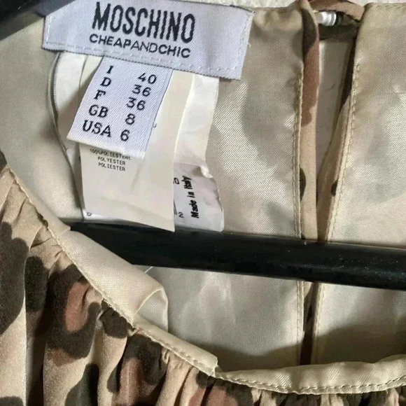 Moschino Cheap and Chic Designer Leopard Print Old Money Sleeveless Dress Size 6 - Picture 8 of 11